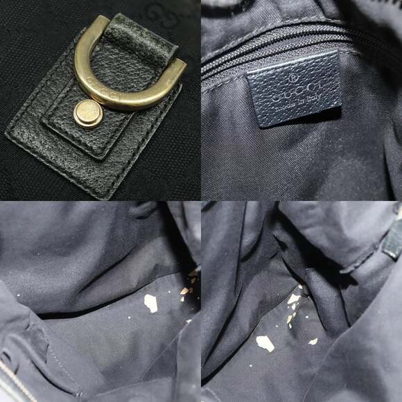 GUCCI GG Canvas Abbey Shoulder Bag Black Gold - Picture 11 of 12